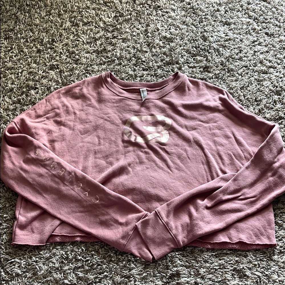 Pink Cropped CB Logo Sweatshirt